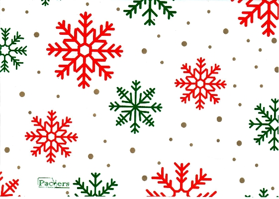 PAPEL DE REGALO PREMIUM COPOS VERDE-ROJO